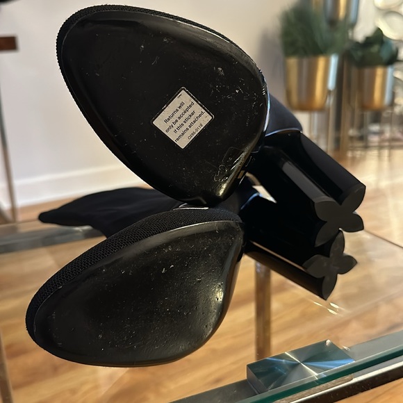 LOUIS VUITTON WOMENS SILHOUETTE ANKLE BOOT BLACK WHITE US 10 1/2 - Picture 6 of 11